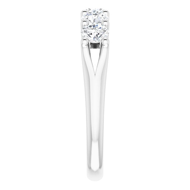 1.00 ct. Round Cut Diamond Wedding Band 5 Stone Anniversary Ring-VIRABYANI